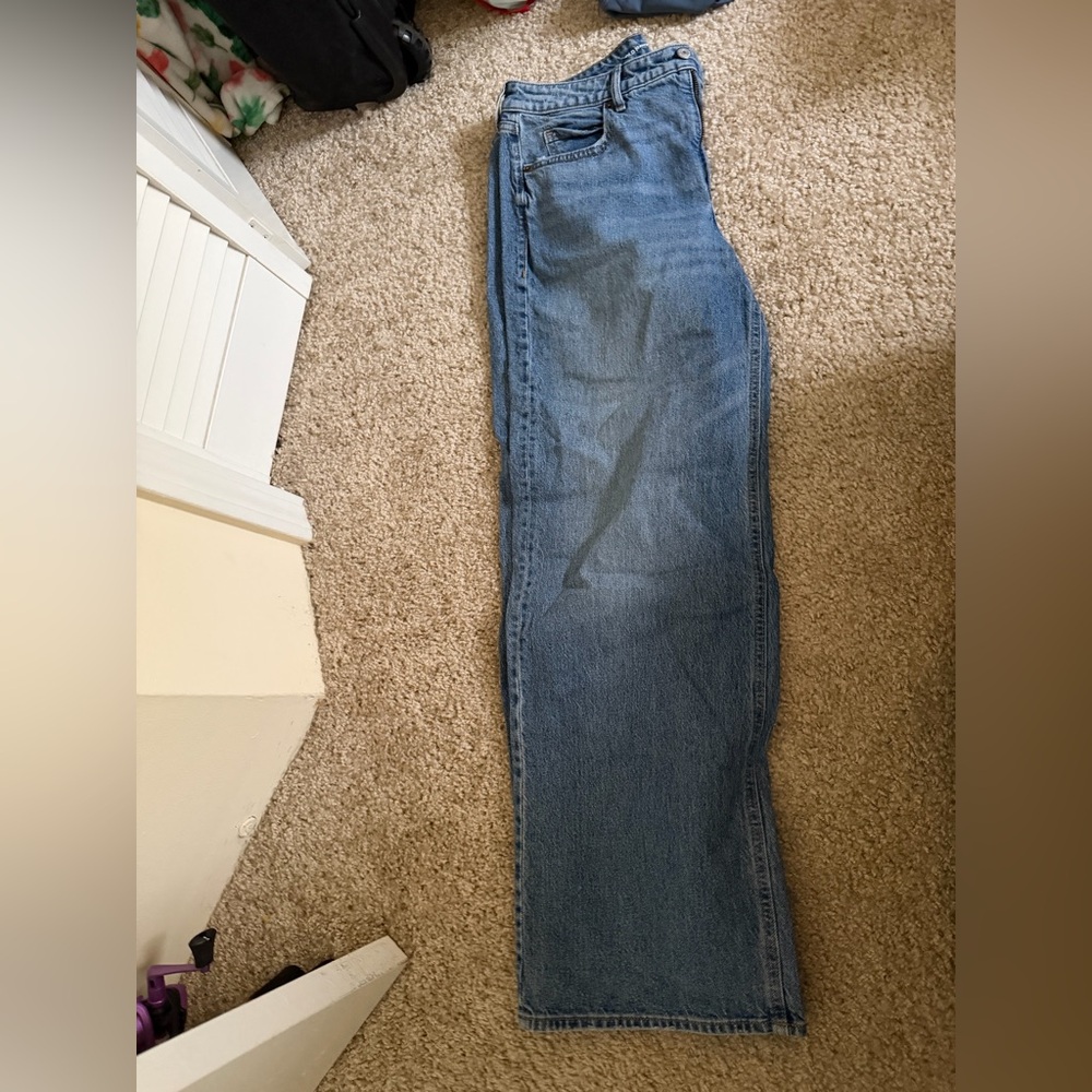 Old Navy Sky-Hi Wide Leg Jeans in Blue Denim